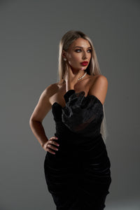 Asymmetric Velvet Dress