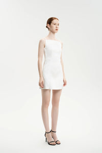 Mini Dress “A” – White - Leopard Print Dress