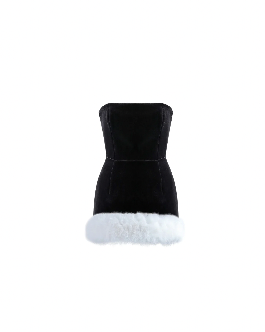 Noel Mini Dress + Detachable Faux Fur – Black