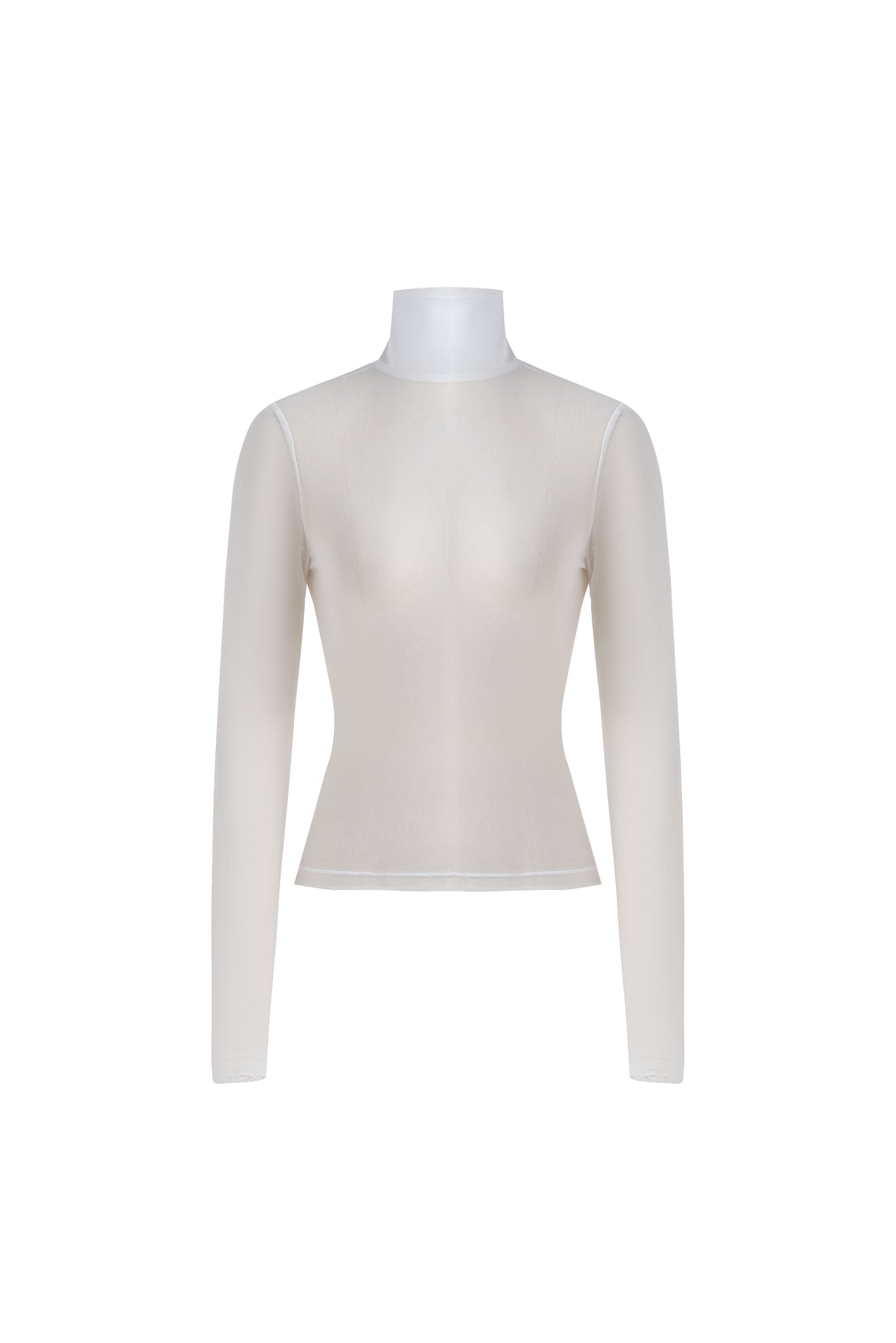 White Noel Duo Set — Mesh Turtleneck + Silk Maxi Skirt