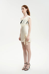 Silk Mini Dress – Animal Print In Off-White