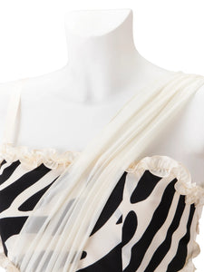Silk Mini Dress – Animal Print In Off-White