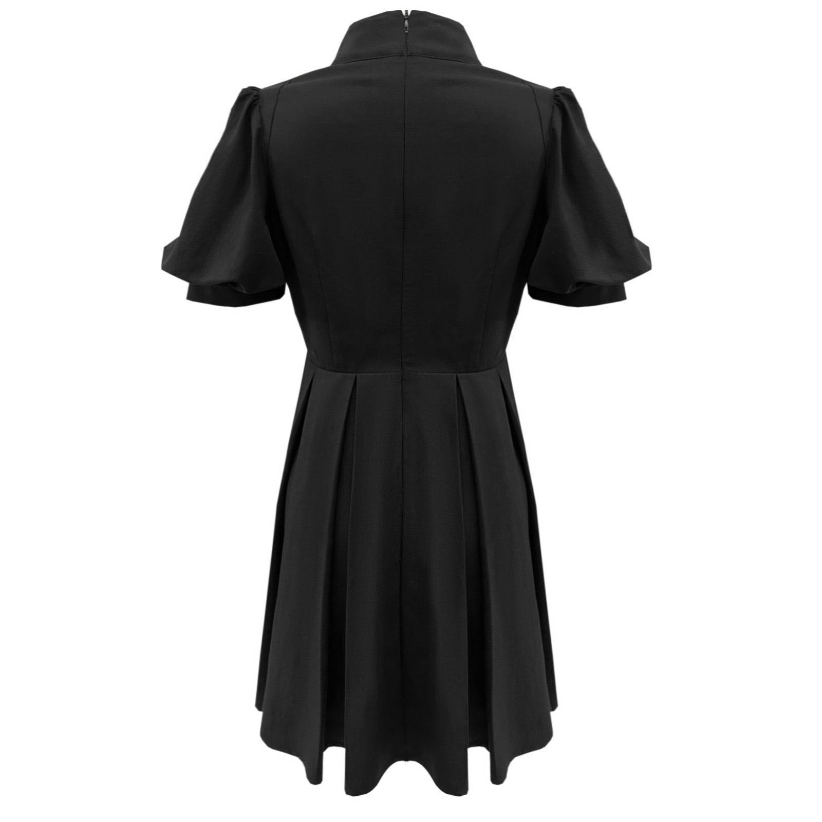 Retro Elegance Dress Black With Floral Details