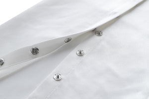 White Hand-Sewn Slit Trousers