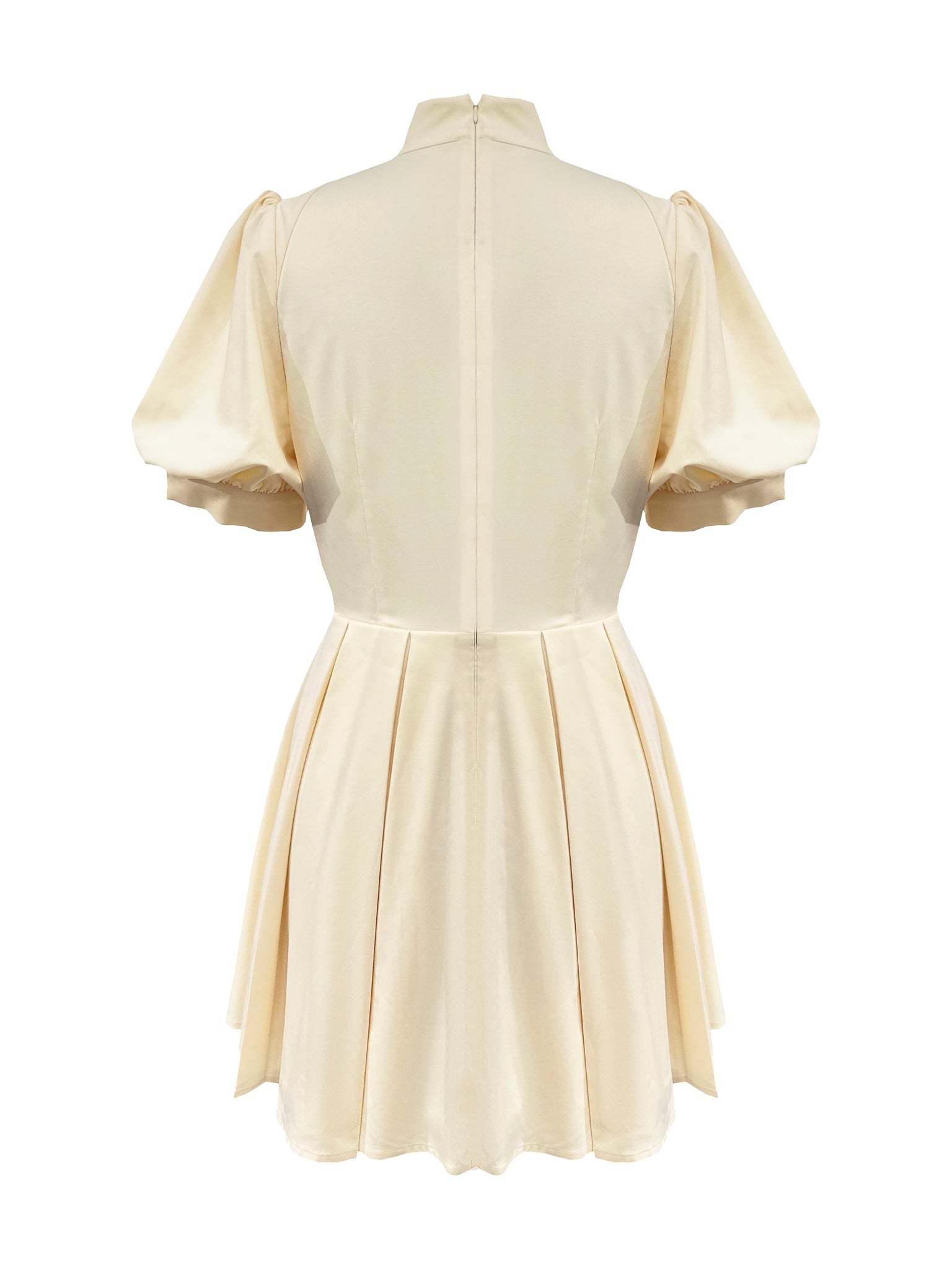Retro Elegance Dress – Color Soft Vanilla with Floral Details