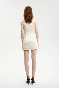 Silk Mini Dress – Animal Print In Off-White