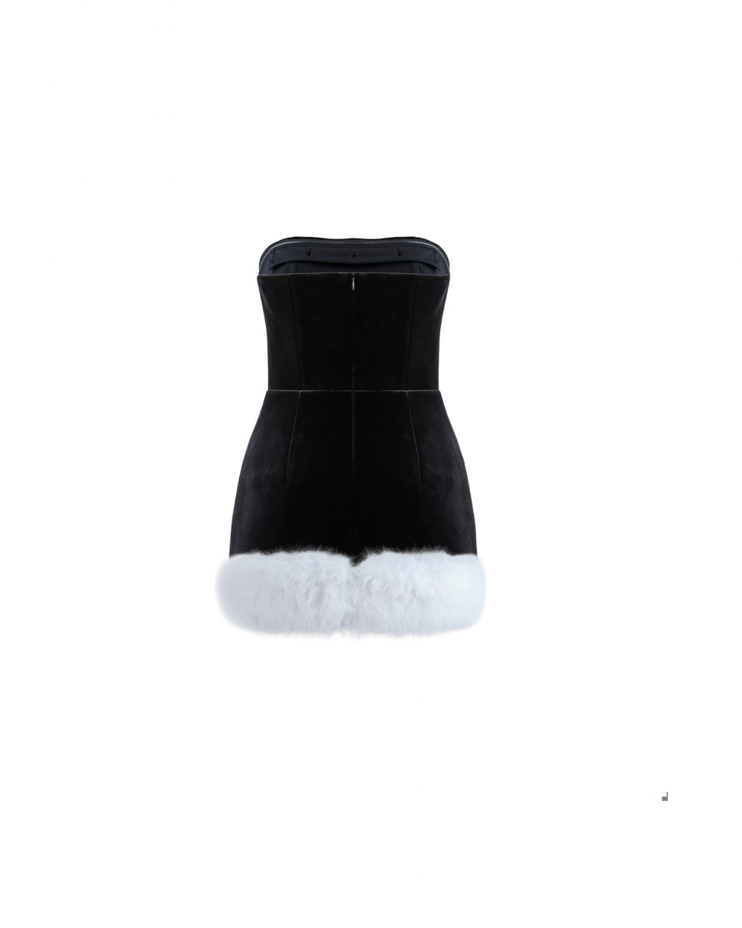 Noel Mini Dress + Detachable Faux Fur – Black