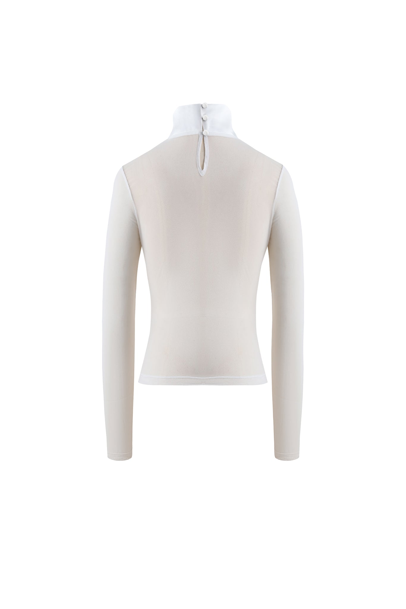 White Noel Duo Set — Mesh Turtleneck + Silk Maxi Skirt