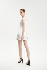 Mini Dress “A” – White - Leopard Print Dress