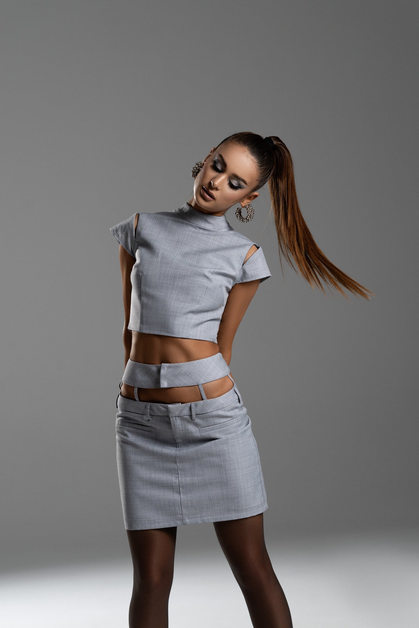 Grey Structured top – Limited Capsule