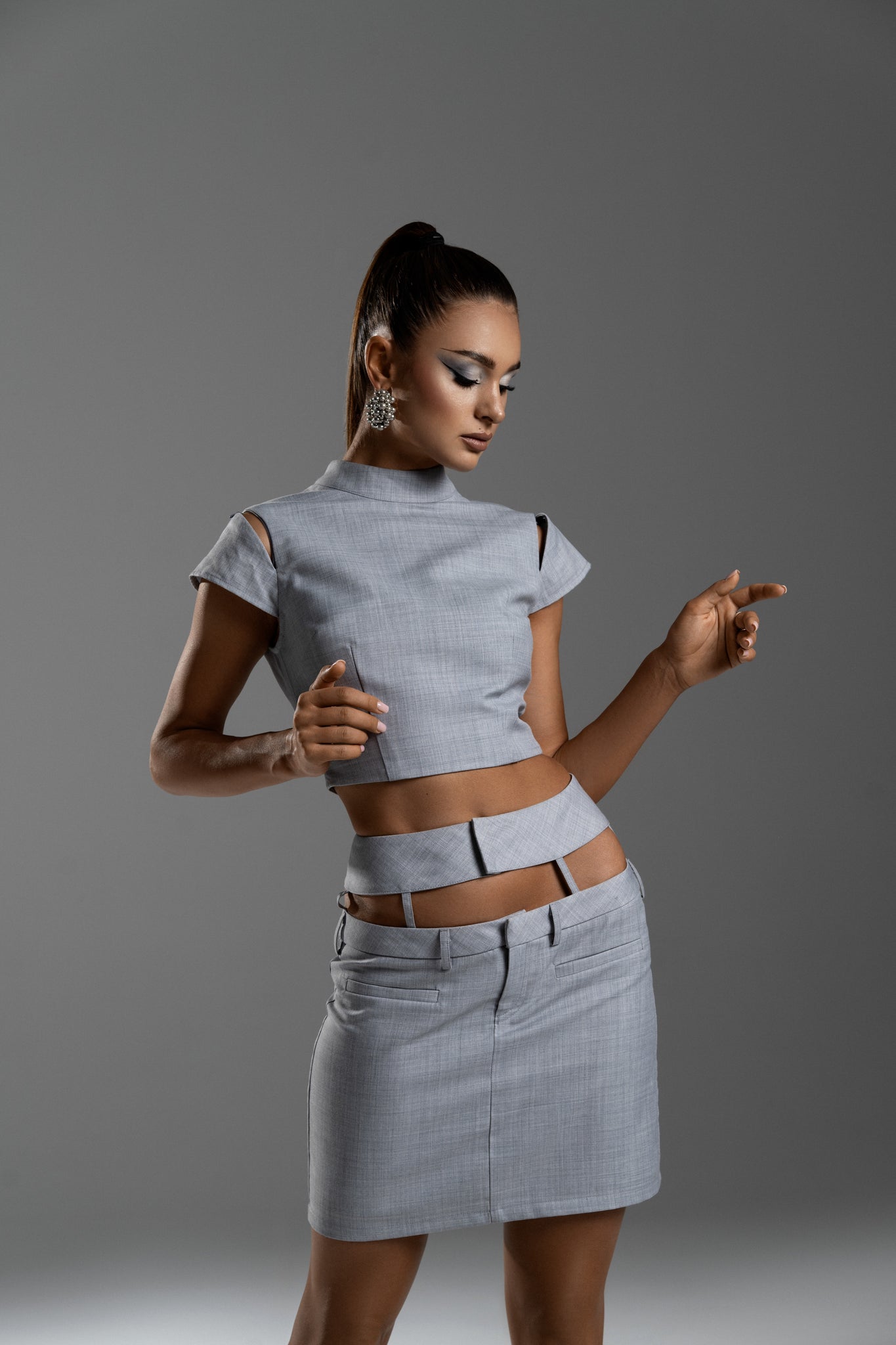 Grey Structured top – Limited Capsule