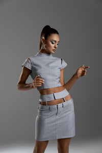 Grey Structured top – Limited Capsule