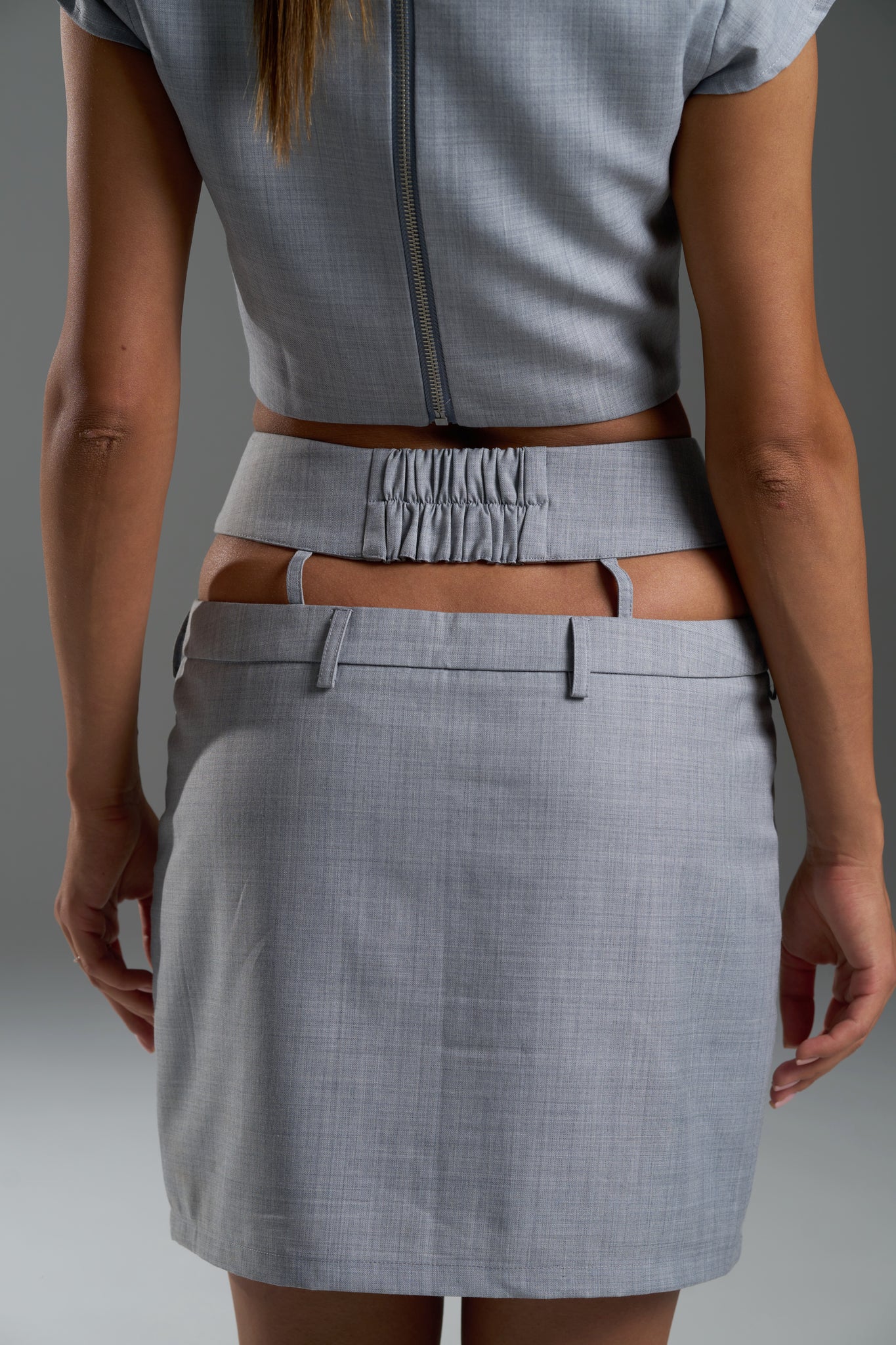 Grey Structured Set with Mini Skirt – Limited Capsule