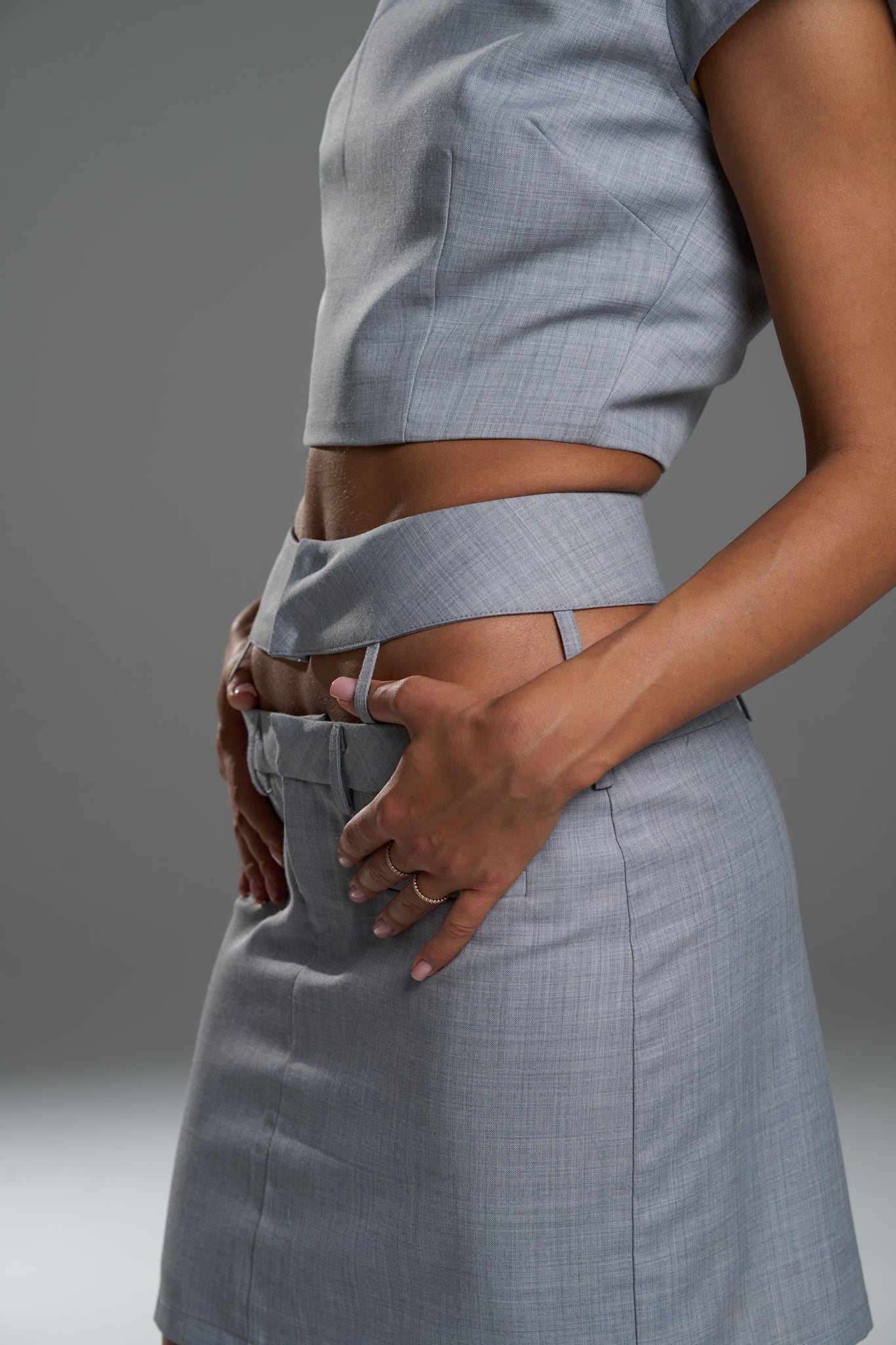 Grey Structured Set with Mini Skirt – Limited Capsule