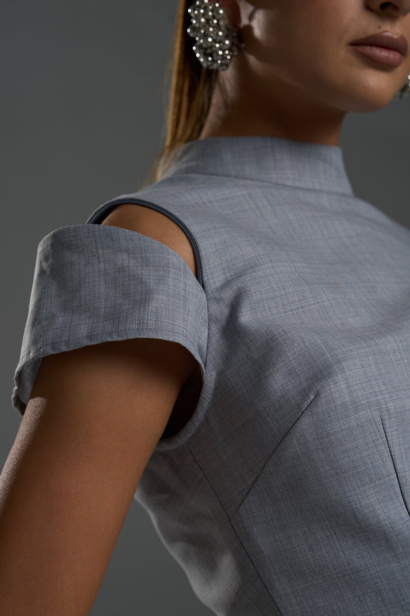 Grey Structured top – Limited Capsule