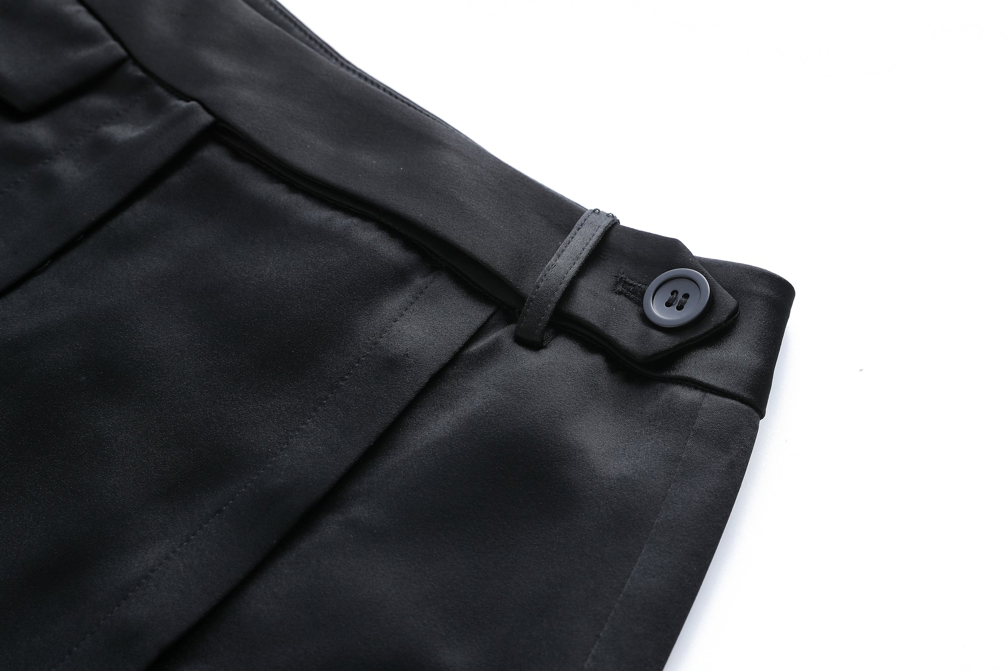 Black Hand-Sewn Slit Trousers