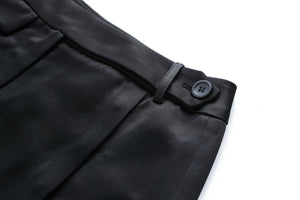 Black Hand-Sewn Slit Trousers
