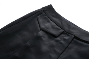 Black Hand-Sewn Slit Trousers