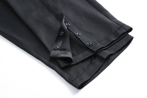 Black Hand-Sewn Slit Trousers