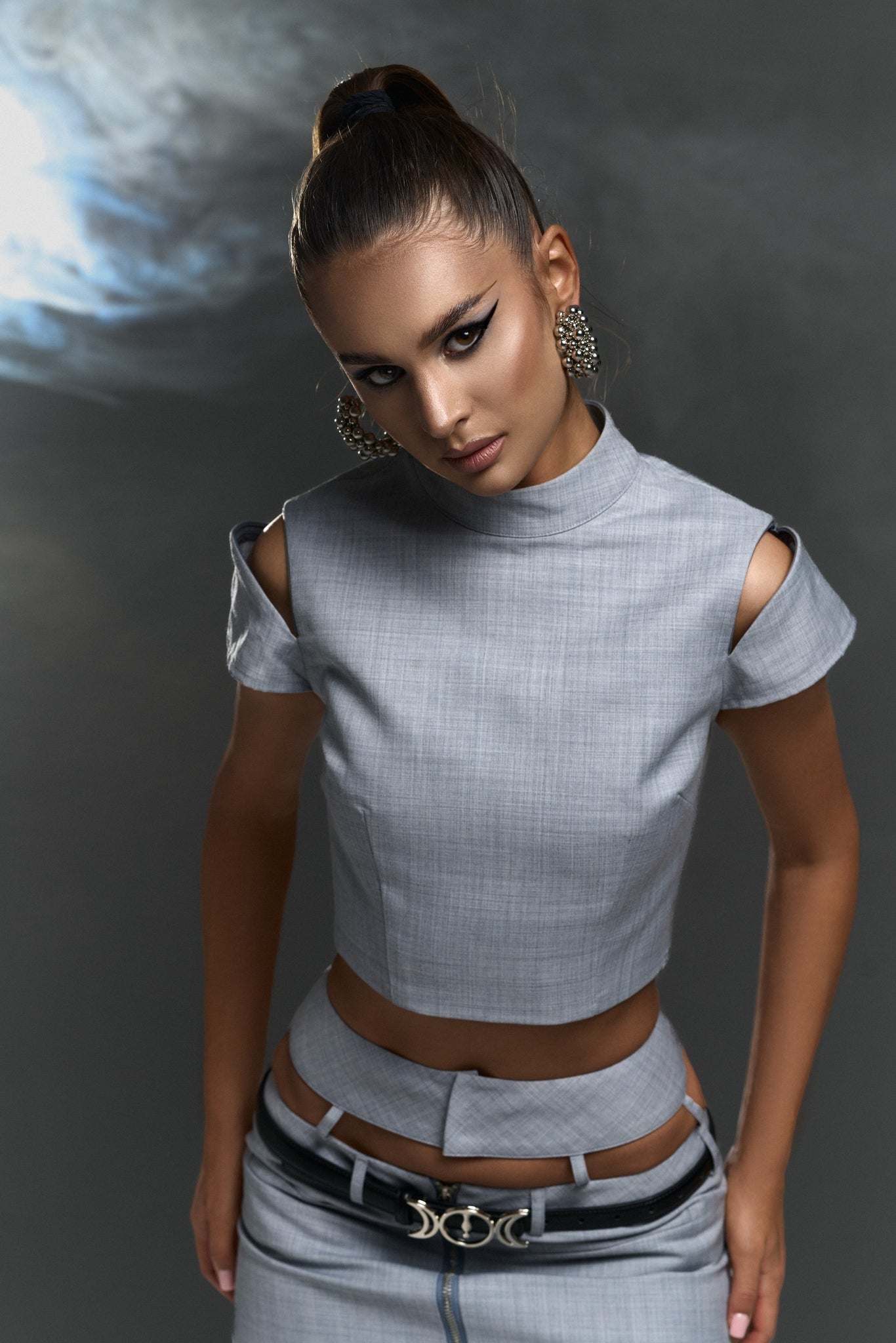 Grey Structured Maxi Skirt Set – Limited Capsule