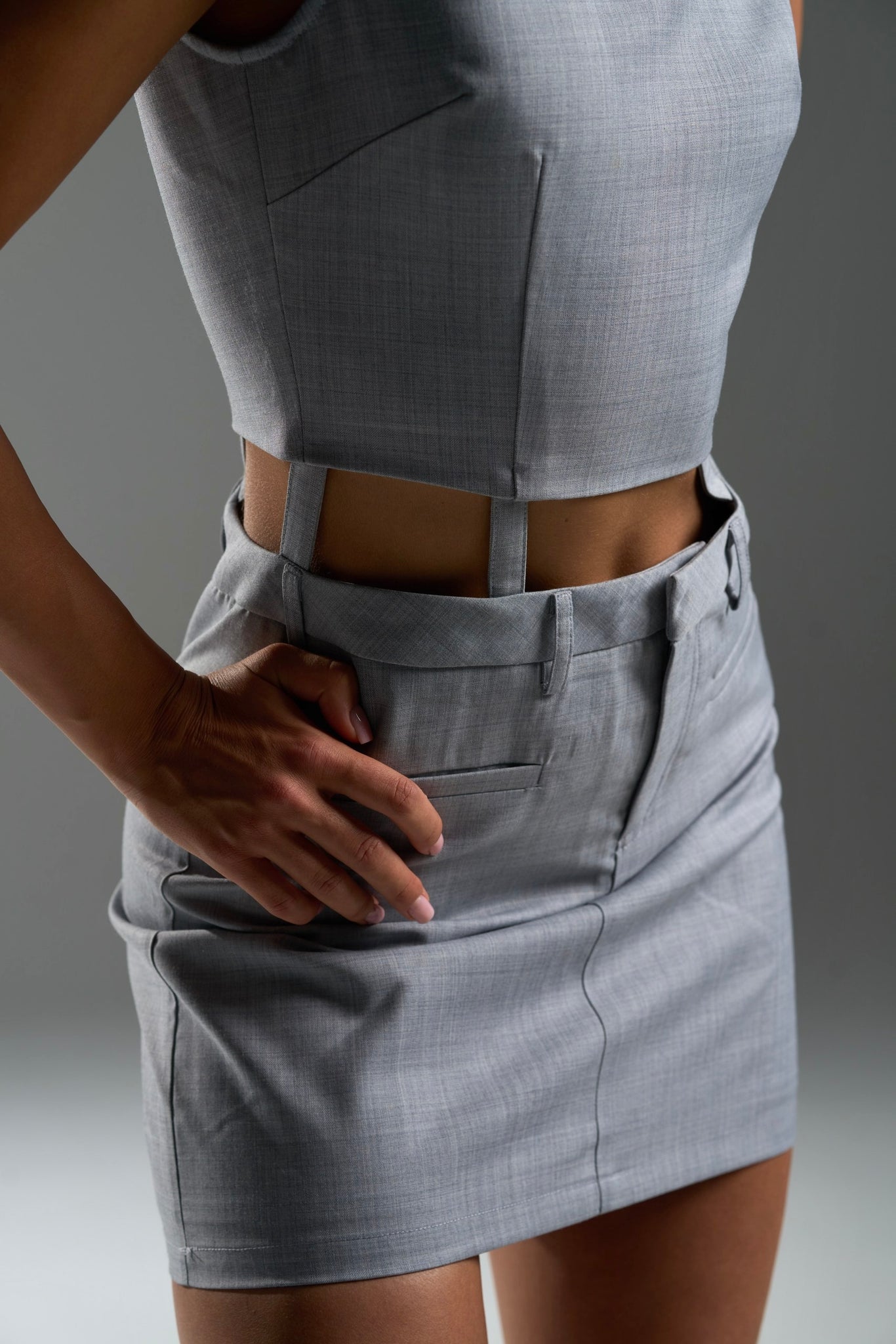 Grey Structured Convertible Dress – Limited Capsule